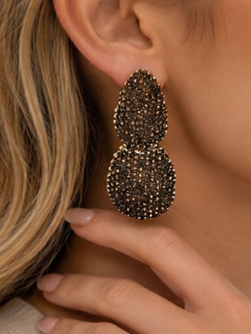 Zara Double Drop Gold Earrings